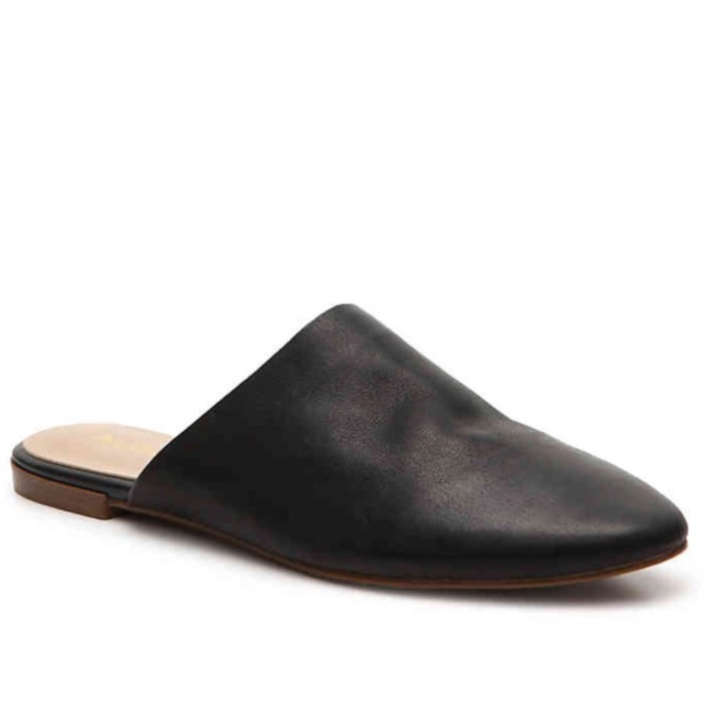 NWT Aldo Black Leather Mules